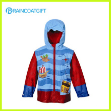 Kids Cartoon PU Rainwear with Fleece Lining